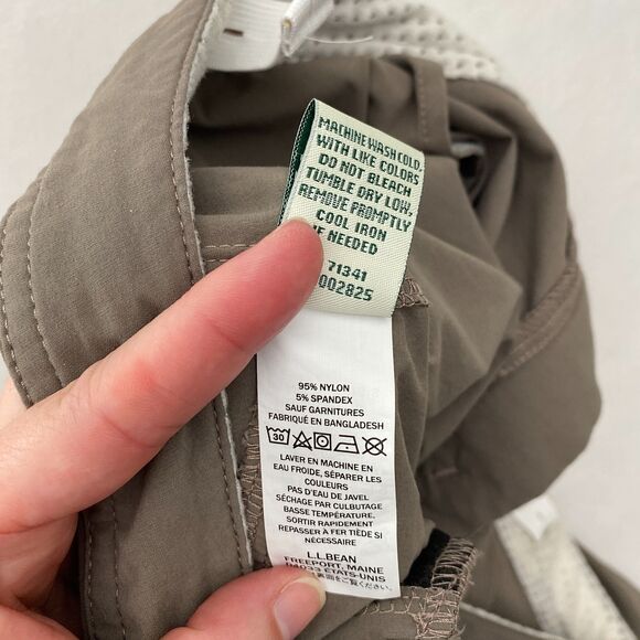 LL Bean Cargo Pants Lightweight Adjustable Waist Brown Gray Gorpcore Womens 16P - Picture 9 of 10